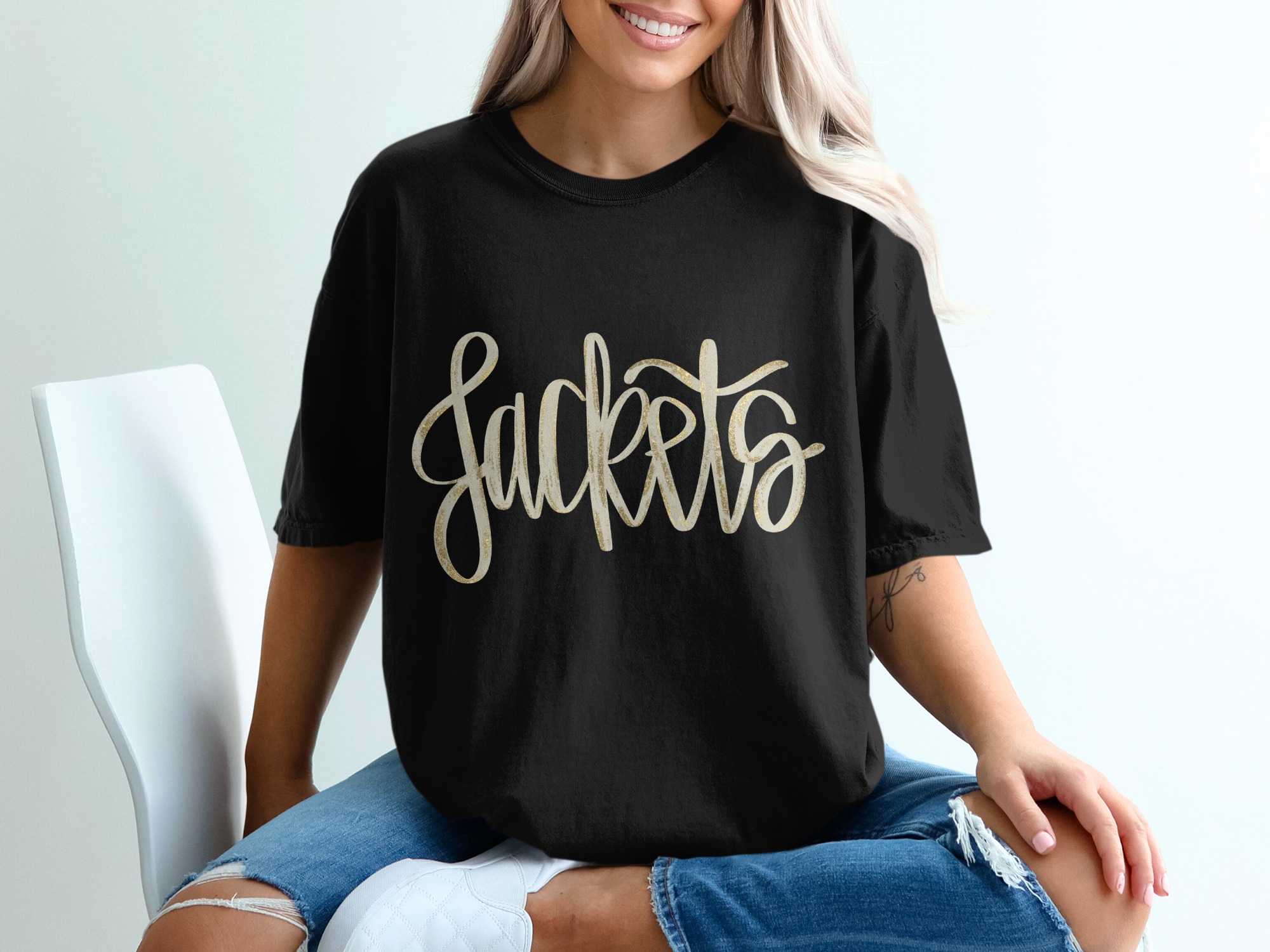 Jackets T-Shirt, Stylish Outerwear, Trendy Word Art Tee, Gift for Fashion Lovers, Minimalist Design Shirt, Everyday Apparel, Unique T-Shirts - Image 2