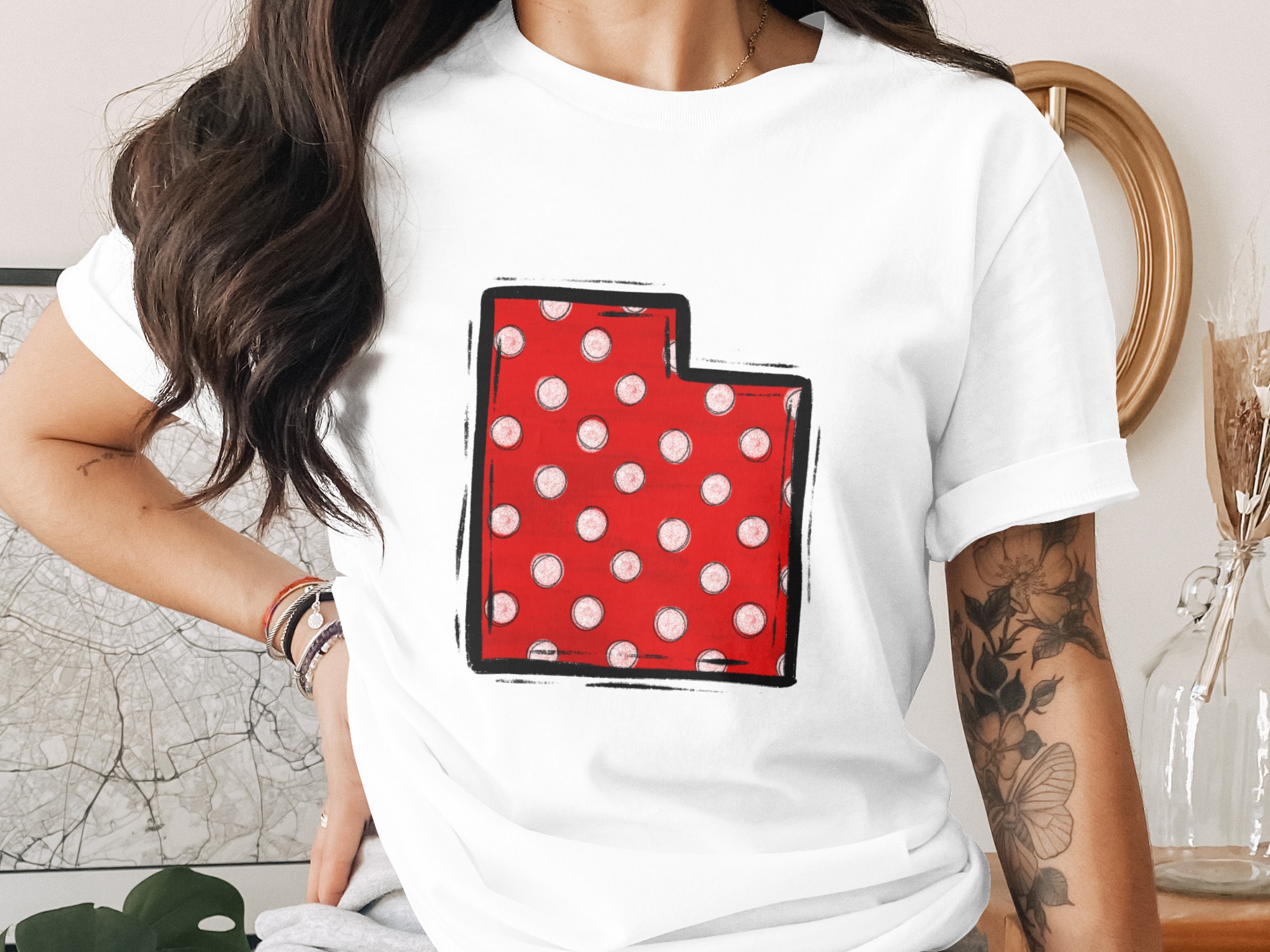 Utah State Digital Download, Polka Dot Design, Sublimation PNG, DTF Transfer, State Pride, Cricut Design, Silhouette Design, DIY Crafting