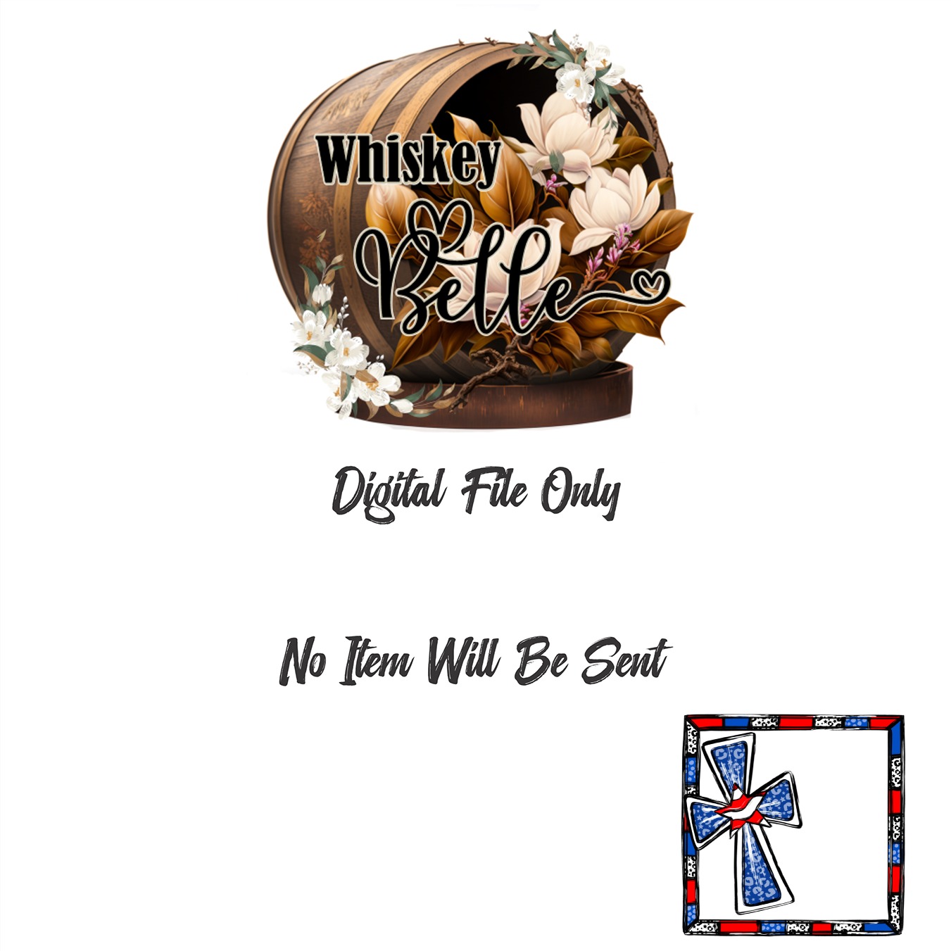 Patriotic Cross Frame Digital Download, Sublimation Design, DTF, PNG, Red White Blue, Star Leopard Print, USA Flag, Instant Download - Image 3