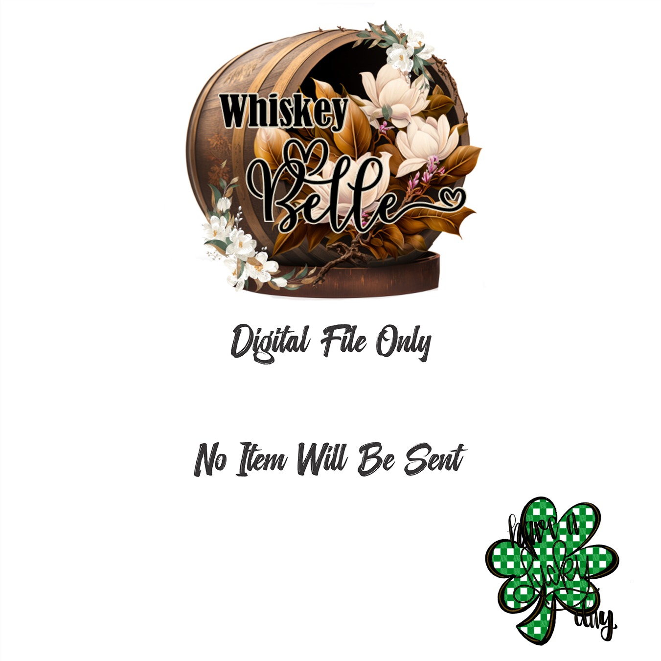 Lucky Day Clover Digital Download, Sublimation PNG DTF, St Patricks Day, Irish, Green Plaid Pattern, Four Leaf Clover, Lucky Charm - Image 3