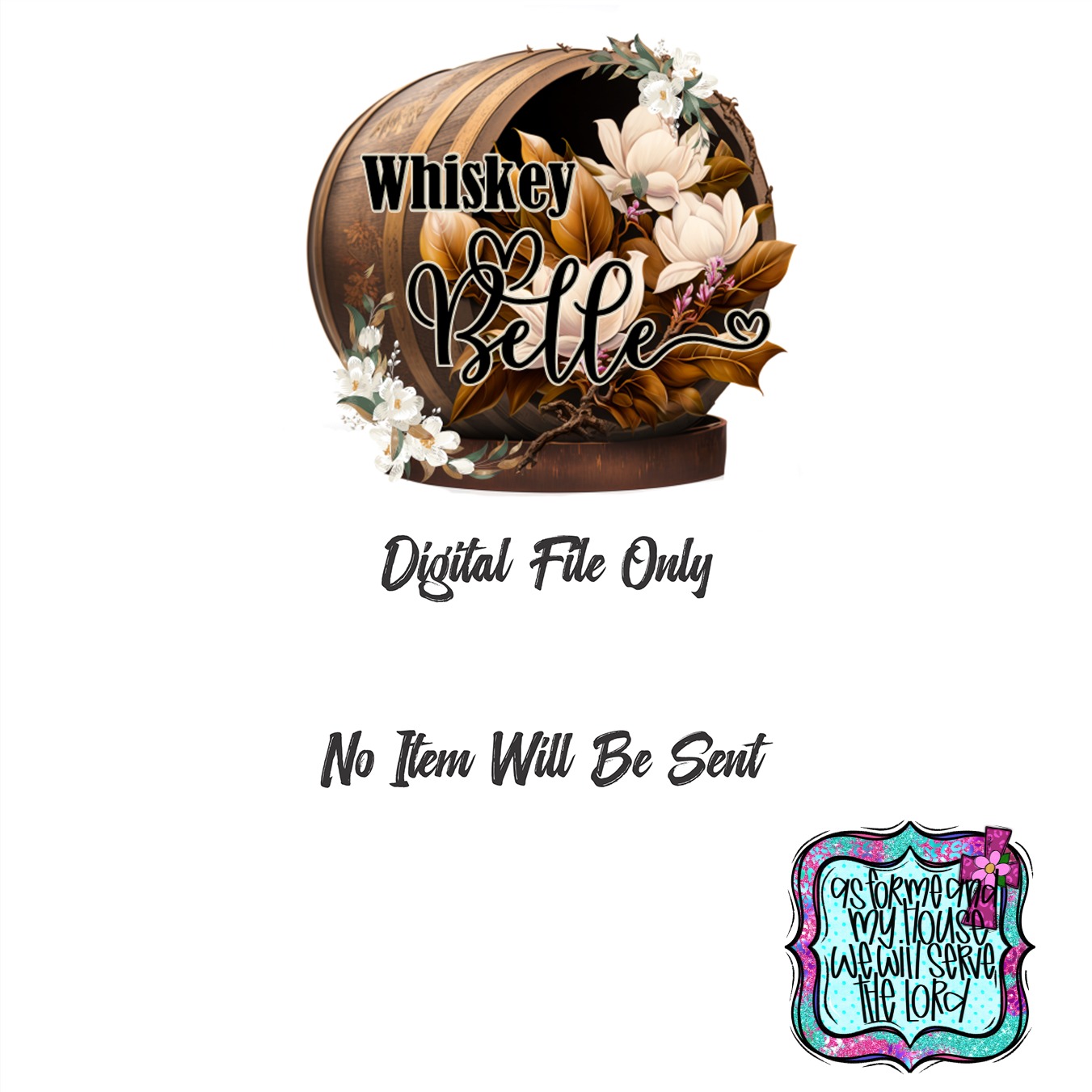 As for Me and My House, Digital Download Sublimation DTF PNG, Christian Printable, Religious Design, Scripture Art, Floral Cross Decor - Image 3