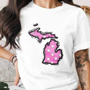 Michigan Map Digital Download, Sublimation Design, DTF Print PNG, Pink Polka Dot Michigan, State Pride Graphics, DIY Craft Projects