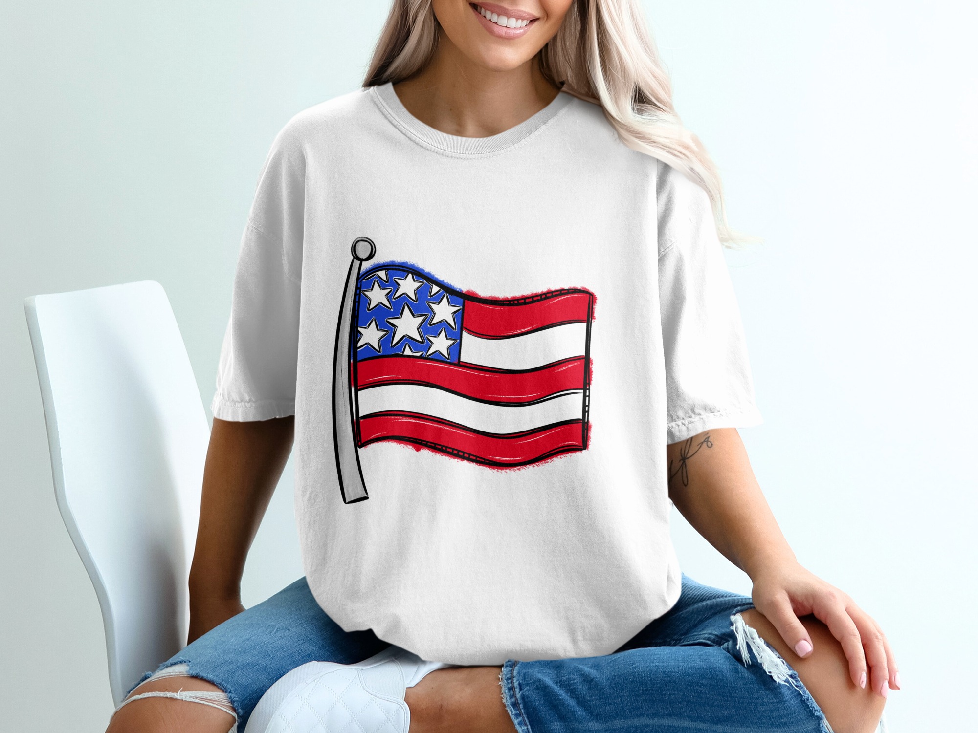 American Flag T-Shirt, USA Patriotic Tee, Fourth of July Shirt, Independence Day, Patriotic American T Shirt, Gift, USA Flag Shirt
