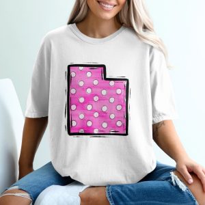 Utah State T-Shirt, Pink Polka Dot, Utah Pride, Vacation Souvenir, Gift for Utahan, Trending Design, Unique T-Shirt