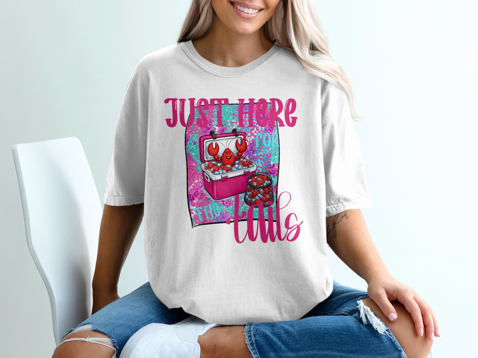 Crawfish Boil T-Shirt, Just Here for the Tails Shirt, Funny Seafood T-Shirt, Louisiana T-Shirt, Cajun T-Shirt, Southern Comfort T-Shirt