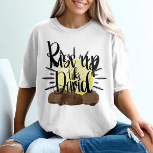 Rise Up Like David Digital Download, Christian Sublimation PNG, DTF Ready Design, Religious Wall Art, Inspiring Bible Verse Art