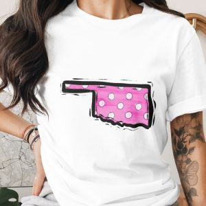 Oklahoma State Digital Download Sublimation, dtf, png, Pink Polka Dot Graphic, Instant Download, Shirt Design, Patriotic, usa, ok
