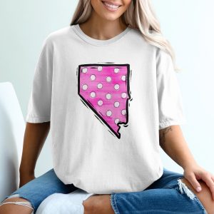 Nevada State Pride T-Shirt, Pink Polka Dot Design, Souvenir Shirt, Vacation Tee, City Love Shirt, Gift Idea