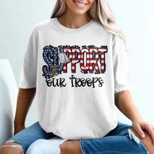 Support Our Troops T-Shirt, Patriotic Tee, American Flag, Dog Tag T Shirt, Military Appreciation Shirt, Veteran Gift