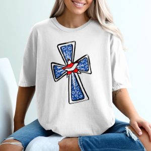 Dove Cross T-Shirt, Christian Apparel, Religious Tee, Bird Cross, Faith Based, Graphic T Shirt, Trendy Shirt, Gift Idea