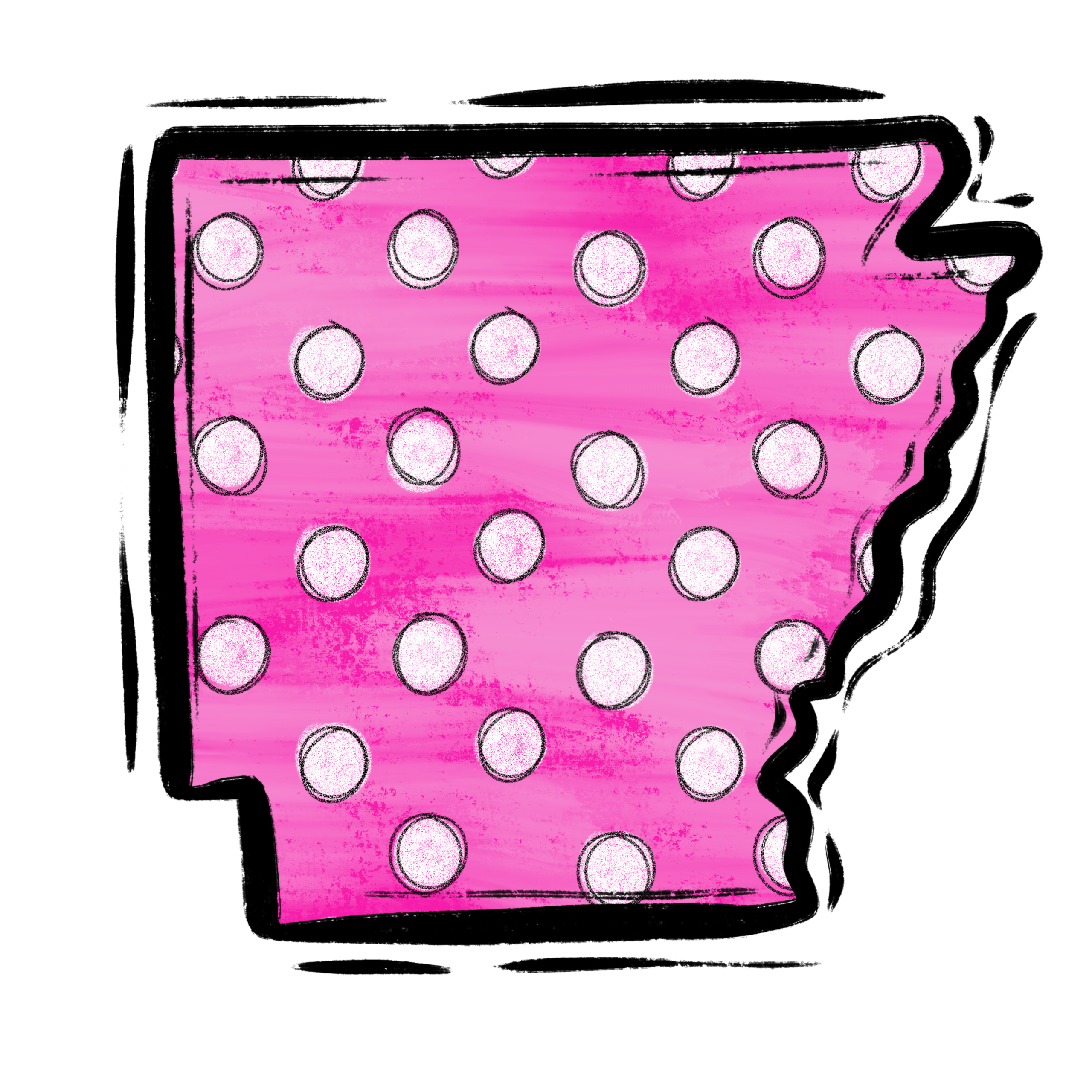 Arkansas Polka Dots Digital Download, Sublimation Design, DTF PNG, State Pride, Pink Polka Dot Design, Arkansas Art, Printable Design - Image 2