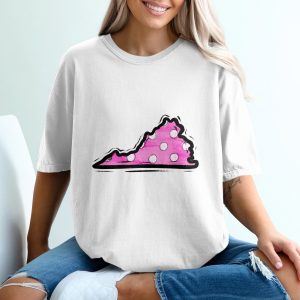 Virginia State T Shirt, Polka Dot Virginia Tee, Pink State Pride Shirt, Souvenir Tee, Virginia Lover Gift, Trending Now