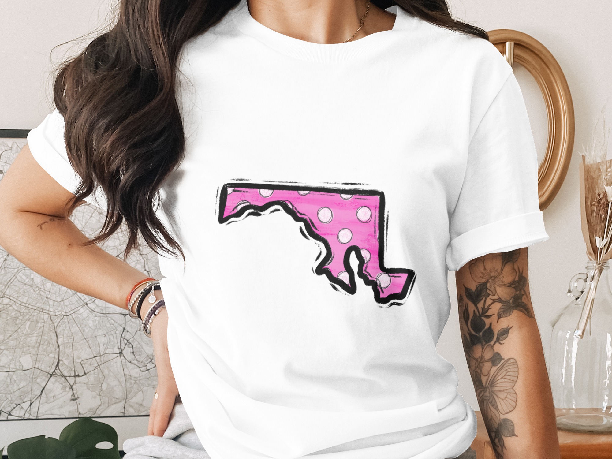 Maryland State Map Digital Download, Sublimation Design, DTF Print, PNG File, Polka Dot Maryland, MD Pride, Crafting, Digital Art - Image 2
