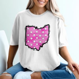 Ohio State T-Shirt, Pink Polka Dot, Buckeye State Pride, Ohio Gift, Trendy Tee, Cute Graphic Shirt, Ohio Lover, Home State Shirt