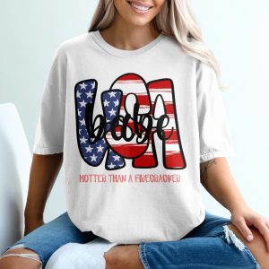 USA Babe T-Shirt, Patriotic Fourth of July Shirt, Hotter Than a Firecracker Tee, American Pride Tee, Women's 4th of July Apparel