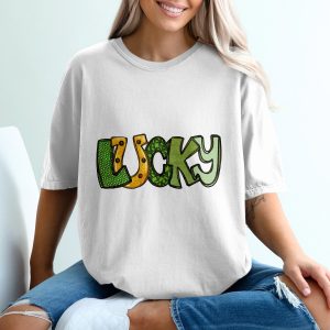 Lucky St Patricks Day T-Shirt, Irish Clover Tee, Holiday T Shirt, Gift For Her, Womens Lucky Shirt, St Pattys Day Shirt, Clover T Shirt