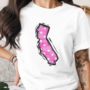 California Digital Download, Sublimation Design, dtf png, Pink Polka Dot State, California State Art, diy Project, Craft Supply, usa State