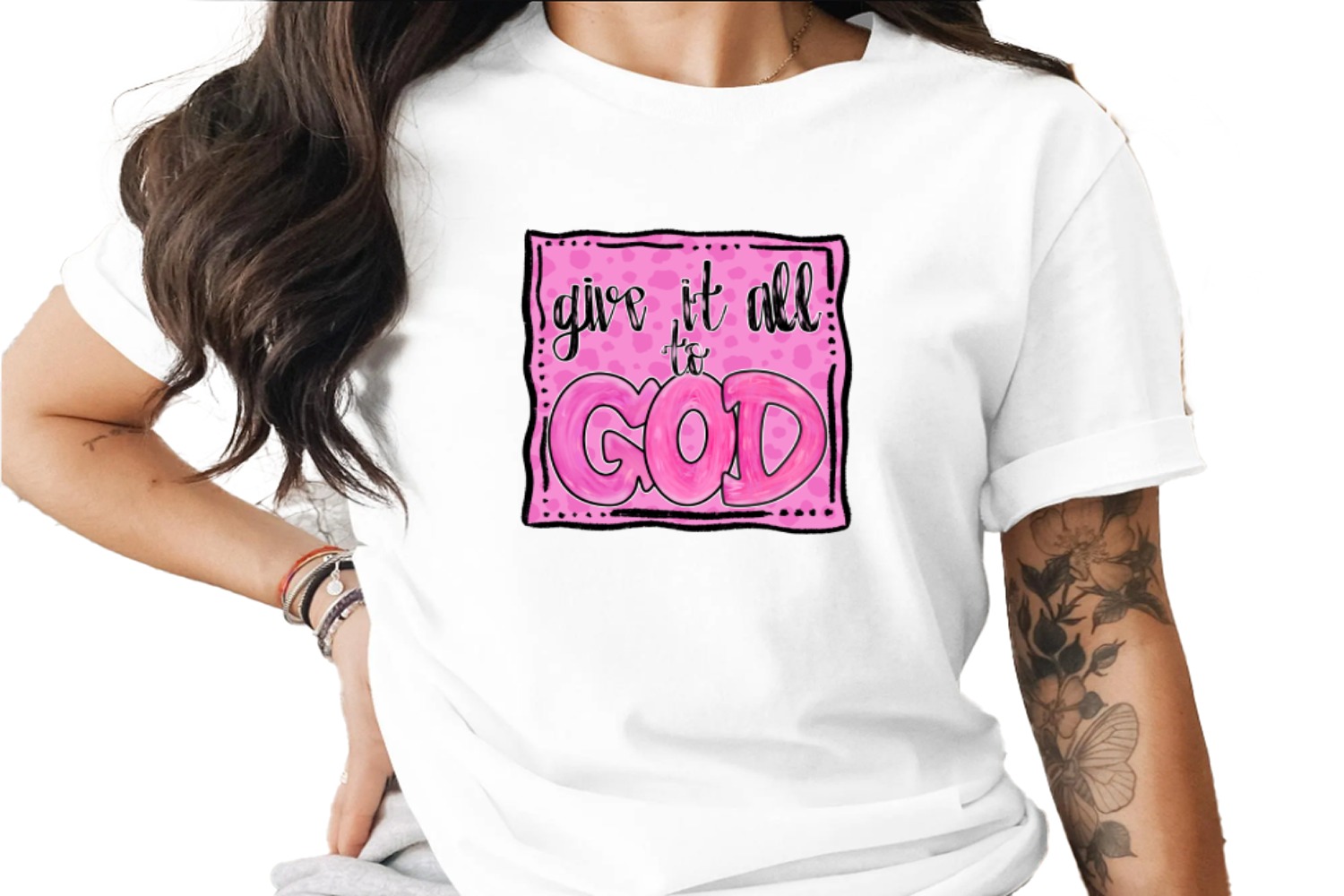 Give it to God Digital Download, Sublimation Design, Christian PNG, DTF Transfer, Faith Graphic, Religious Clipart, Scripture Art - Image 5