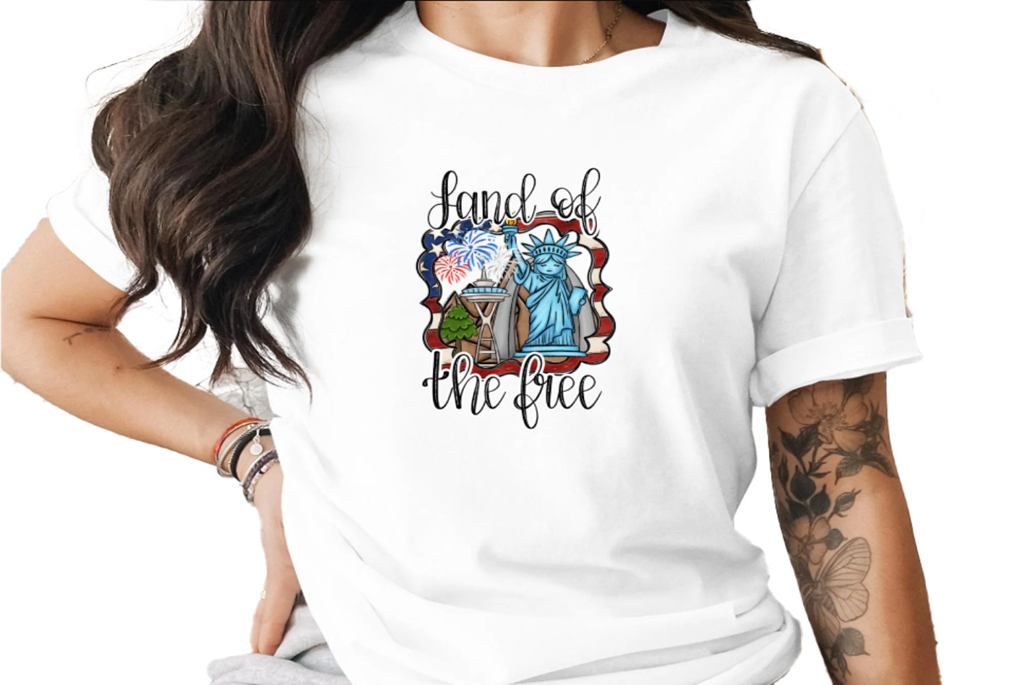 Land of the Free Digital Download, Patriotic Sublimation PNG, Statue of Liberty Art, USA Independence Day, DTF Design for Shirts - Image 4