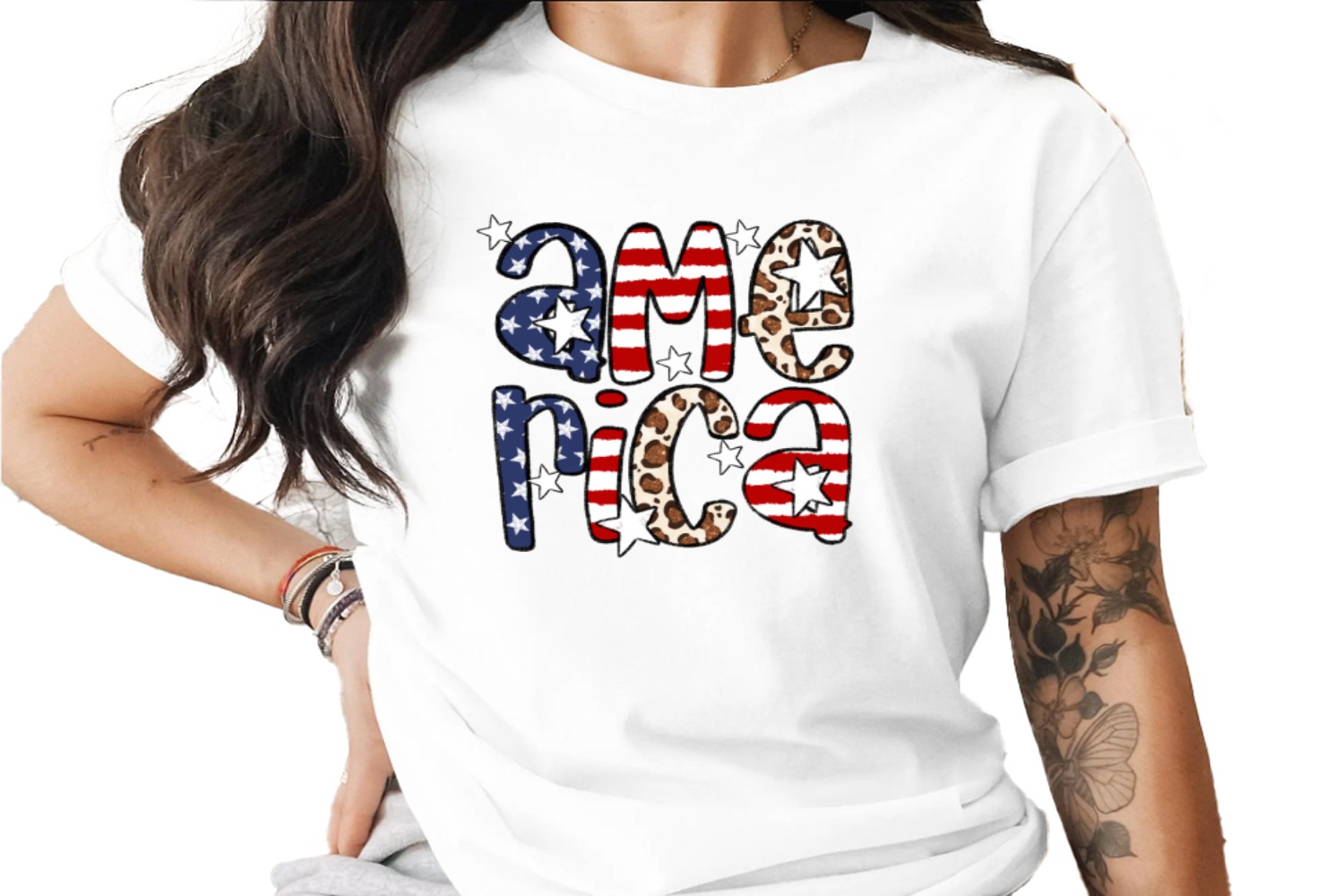 America Stars Digital Download Sublimation DTF PNG, Patriotic, Leopard Print, USA Flag, Fourth of July, Instant Download, Printable Design - Image 4