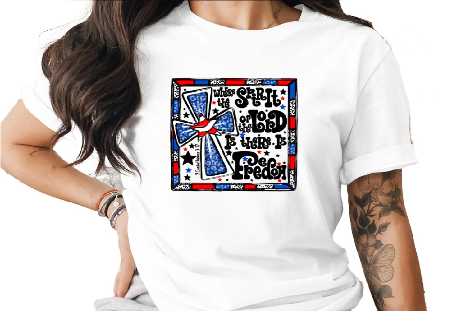 Patriotic Freedom Digital Download, Christian Sublimation png dtf, usa Design, Faith png, Bible Verse png, Spirit of the Lord png - Image 4