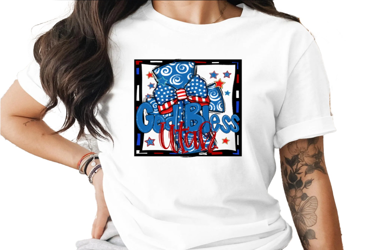 God Bless Utah Digital Download, Sublimation PNG, DTF, Patriotic Art, USA Design, Red White Blue Graphic, Independence Day, Digital File - Image 4