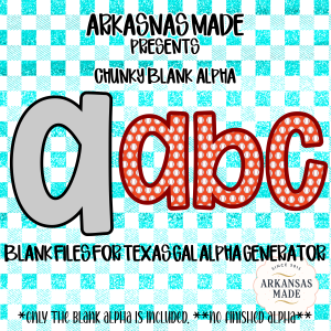 Chunky Blank Alpha Baseball Letters, Texas Gal Alpha Generator Files, Digital Download Alpha Sublimation DTF PNGs, Custom Text DIY, Instant