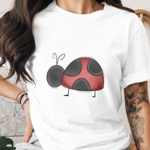 Cute Ladybug PNG Digital Download, Cartoon Ladybird Sublimation, Red Black Bug DTF Print File, Doodle Insect Graphic Art, Printable Design
