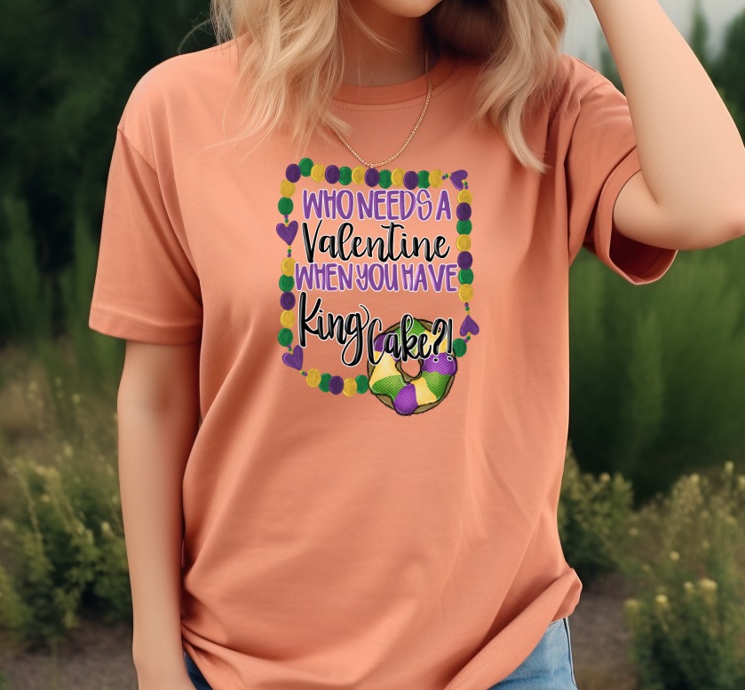 Mardi Gras King Cake Funny PNG, Anti Valentine's Day Sublimation, Fat Tuesday Digital Download DTF Design, Festive Graphic Art - Image 5
