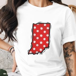 Indiana Polka Dot PNG, Red Distressed State Outline, DTF Sublimation Digital Download, Hoosier State Map Graphic, Instant Print File, US