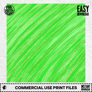 Light Green Gold Glitter Stripes Digital Paper, Digital Download PNG, Bright Green Textured Scrapbook Pattern, Golden Diagonal Lines