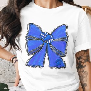 Blue Glitter Cheer Bow, Megaphone Pom Poms Paw Print PNG, Distressed Spirit Team Design, Digital Download Sublimation DTF File.