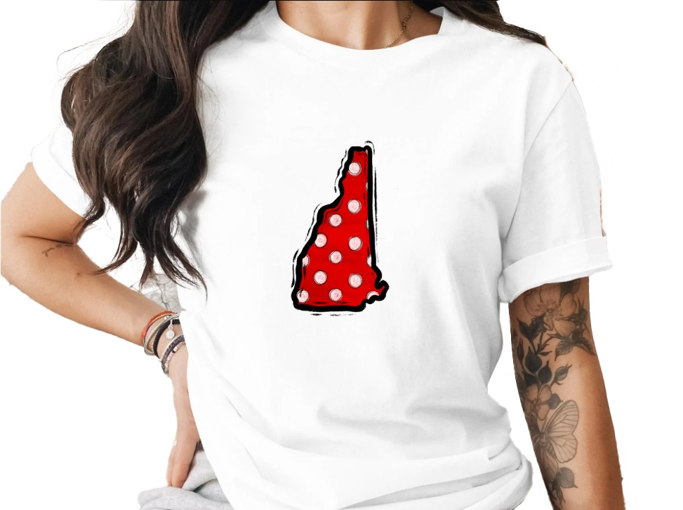 New Hampshire Polka Dot PNG, Red Polka Dot State Outline Digital Download, NH DTF Sublimation Graphic, Crafting Print File Instant Download - Image 12