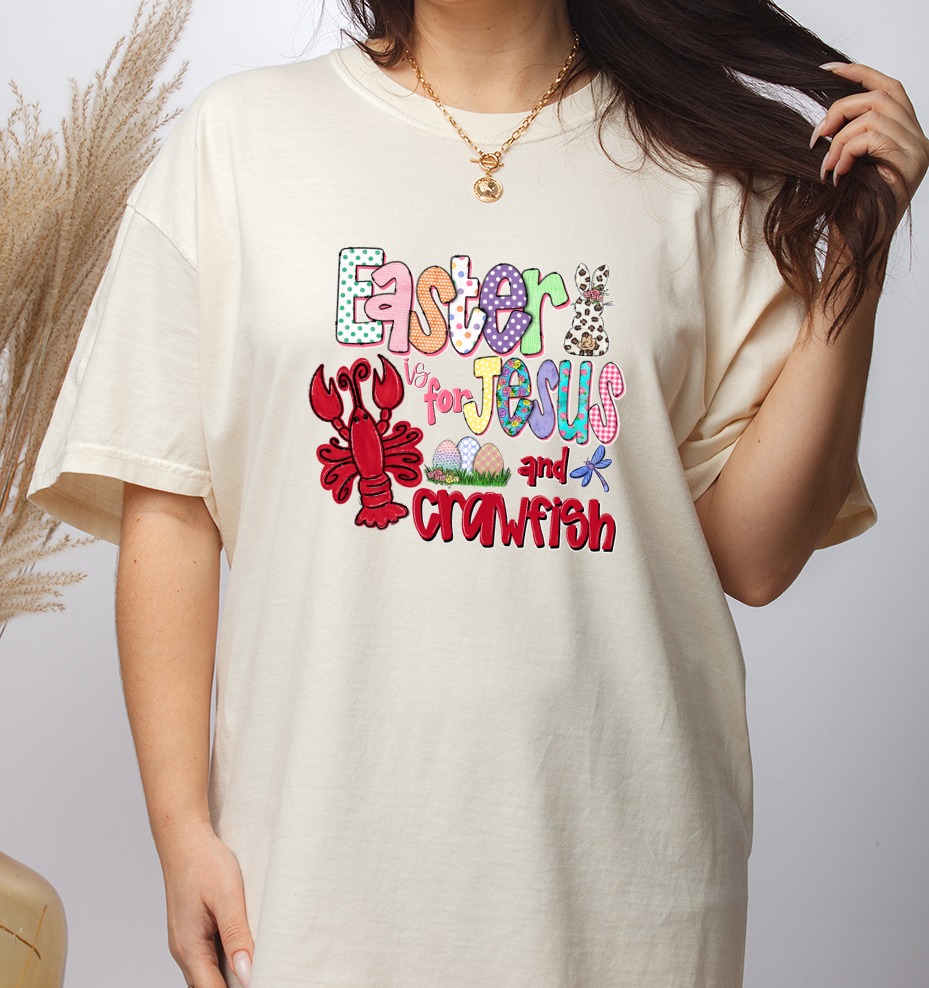 Easter is for Jesus and Crawfish Digital Download, Funny Christian Sublimation PNG, Leopard Bunny DTF, Holiday Eggs, Crayfish Design - Image 3