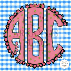 Digital Easter Scallop Monogram PNG, Polka Dot Letters, Spring Initial Design, Sublimation Print File, Personalize Name, Graphic Download