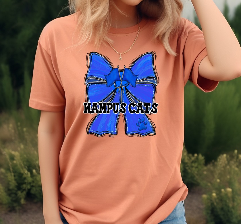 Wampus Cats Cheer Bow PNG, Blue Glitter Mascot Design, Digital Download DTF Sublimation, School Spirit Image, Team Graphic, Instant File - Image 5