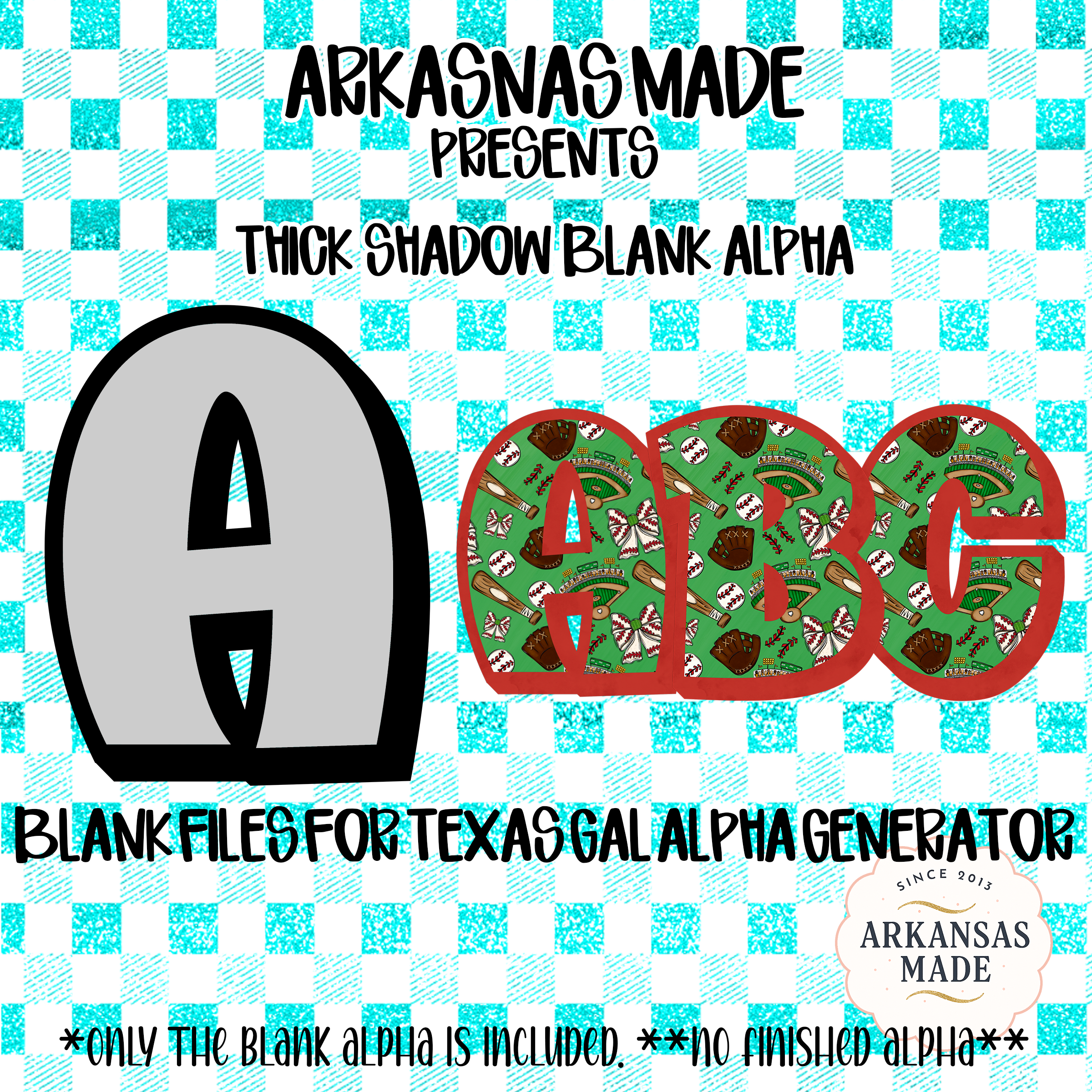 Thick Shadow Blank Alpha, Digital Download Alpha Sublimation DTF PNGs, Texas Gal Alpha Generator Files, Custom Letter Blanks