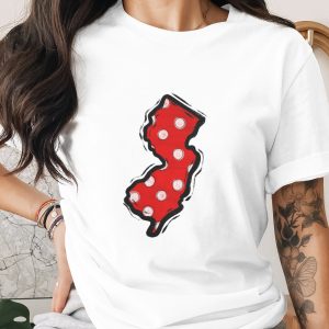 New Jersey Polka Dot Digital Download, DTF Sublimation PNG, NJ State Map Outline, Red White Dotted Design, Garden State Graphic, Cricut Art