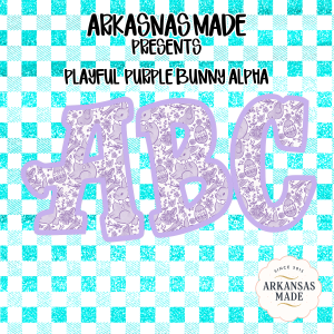 Playful Purple Bunny Alpha Digital Download, Easter Sublimation Letters, Spring Floral DTF PNGs, Cute Bunny Alphabet, Nursery Decor, Kids