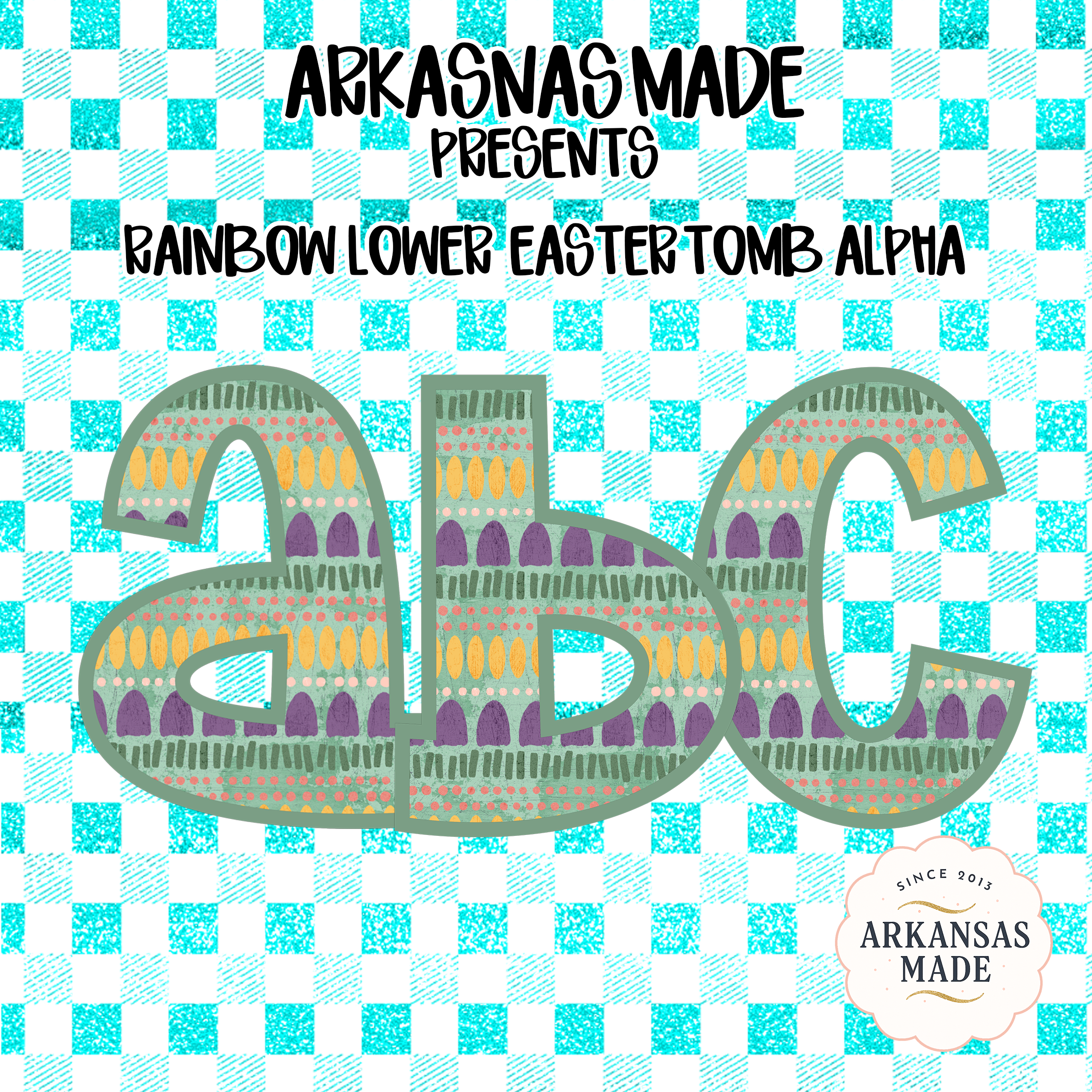 Rainbow Lowercase Easter Tomb Alpha, Digital Download Sublimation DTF Alpha PNGs, Full Alphabet, Crafting Letters, Instant