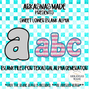 Sweet Lower Blank Alpha, Digital Download, Sublimation DTF PNGs, Bubble Font Letters, Customizable Alphabet, Texas Gal Generator