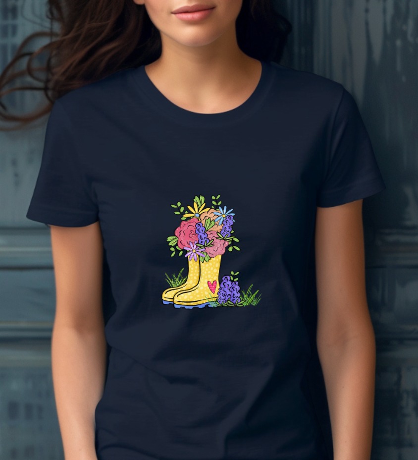 Whimsical Floral Rain Boots PNG, Spring Garden Bouquet Digital Download, Cute Gumboots DTF Sublimation Design, Flower Boots Art - Image 8