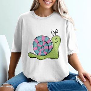 Whimsical Snail T-Shirt, Cute Polka Dot Shell Design, Happy Garden Critter Tee, Adorable Nature Lover Gift T-Shirt