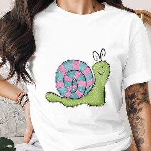 Adorable Snail PNG Digital Download, Cute Cartoon Snail Sublimation Design, Polka Dot Shell DTF Print File, Whimsical Happy Snail Graphic