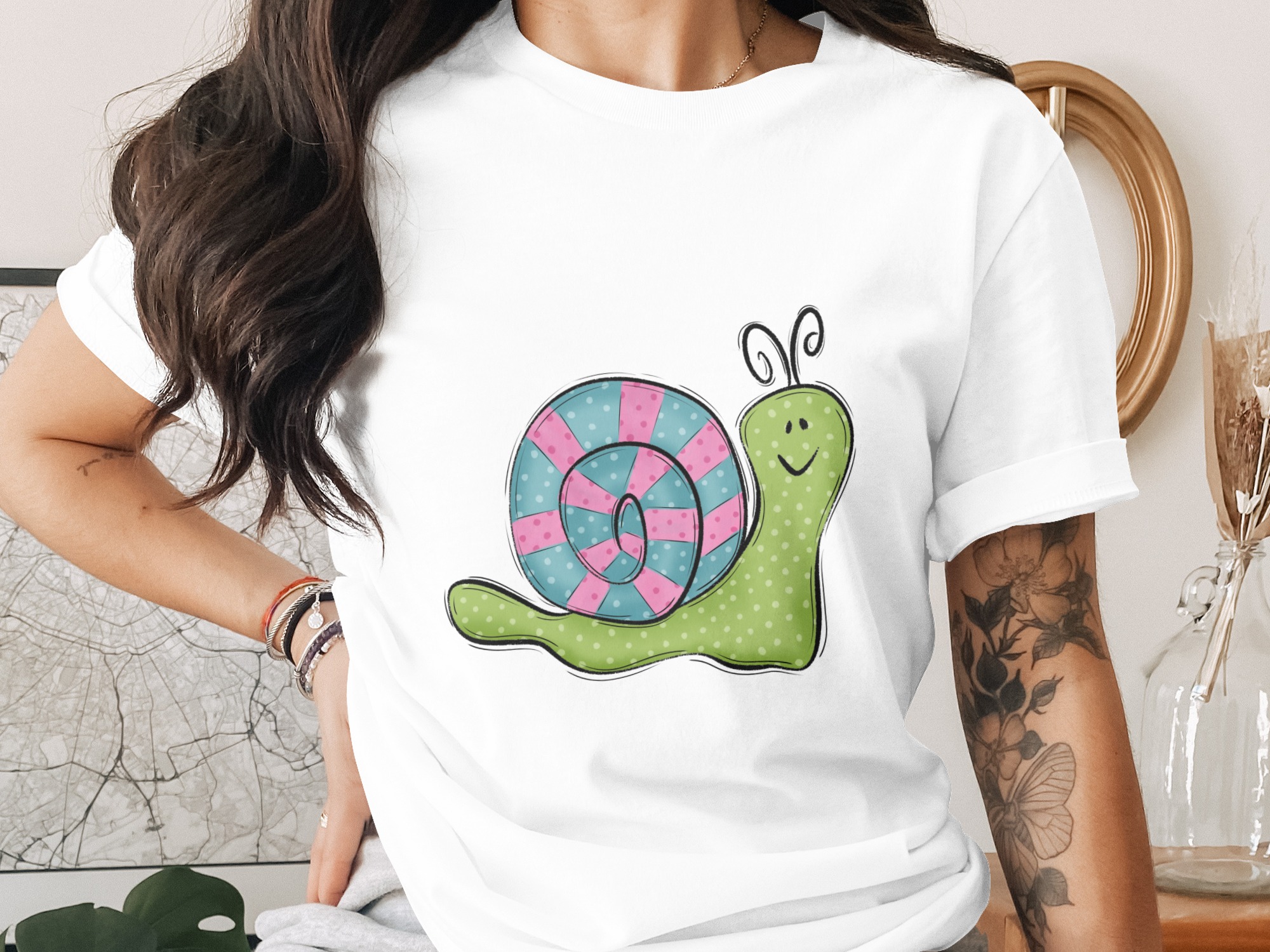 Adorable Snail PNG Digital Download, Cute Cartoon Snail Sublimation Design, Polka Dot Shell DTF Print File, Whimsical Happy Snail Graphic