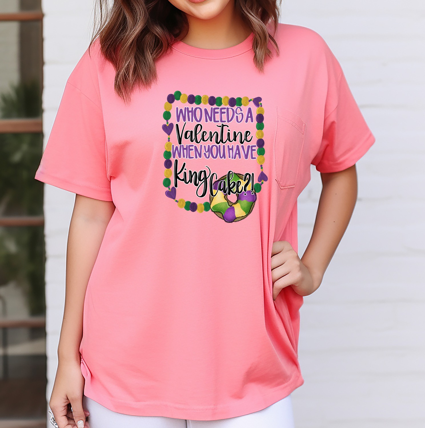 Mardi Gras King Cake Funny PNG, Anti Valentine's Day Sublimation, Fat Tuesday Digital Download DTF Design, Festive Graphic Art - Image 7