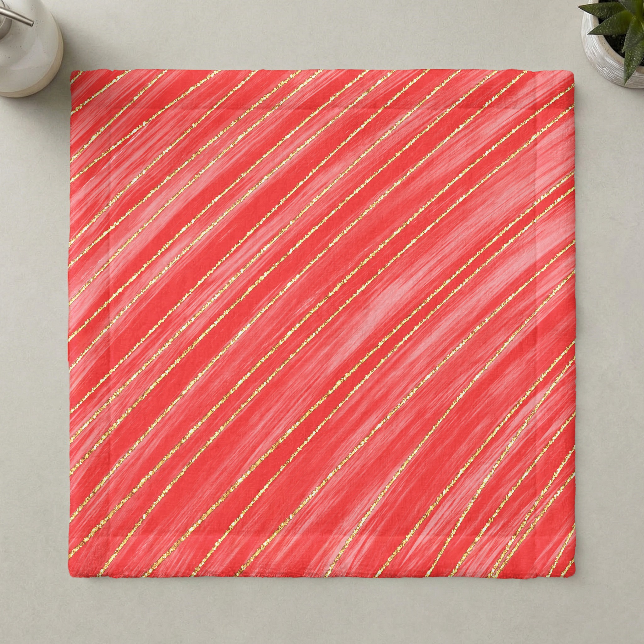 Coral Gold Glitter Stripes Digital Paper, Modern Red Orange Shimmer Background, Diagonal Sparkle Pattern, Digital Download PNG, Glamorous - Image 3