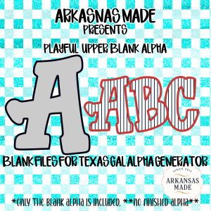 Playful Blank Alpha Digital Download, Upper Case PNGs for Sublimation, DTF, Texas Gal Alpha Generator Files, Creative Design, Instant