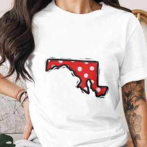 Maryland Polka Dot State Outline, Distressed Maryland Flag Inspired PNG, Digital Download DTF Sublimation PNG, State Pride Art