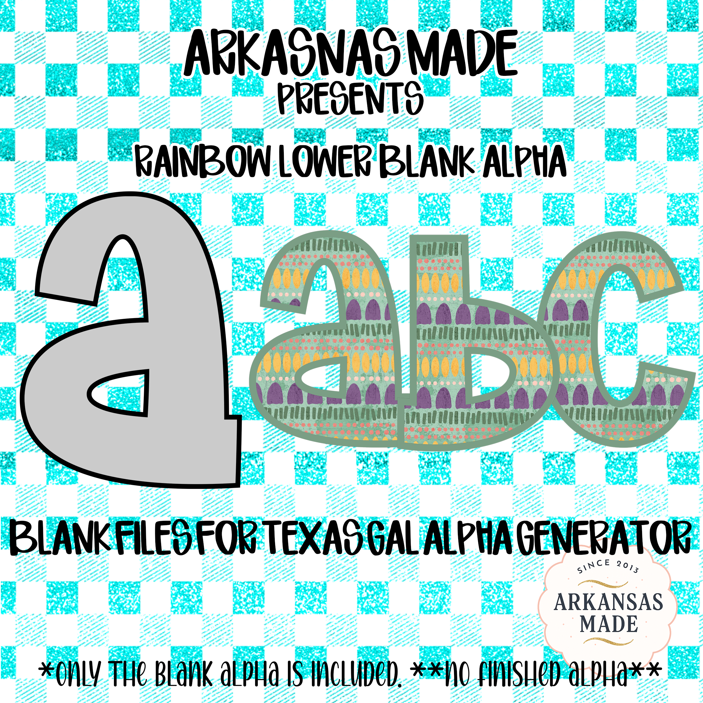 Rainbow Lower Blank Alpha Digital Download, Sublimation PNG, DTF File, Texas Gal Alpha Generator Blank, Custom Alphabet Letters